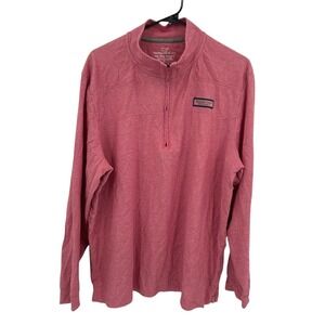 Vineyard Vines Shep Shirt XL Red Quarter Zip Pullover Preppy Casual Country Club